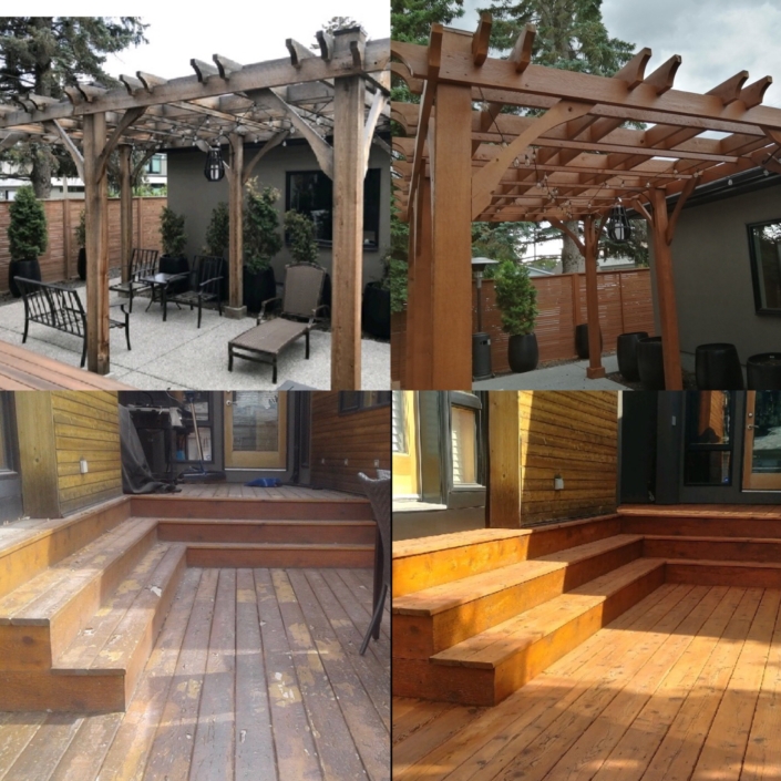 Residential exterior deck Painting Harding's Kelowna before and after