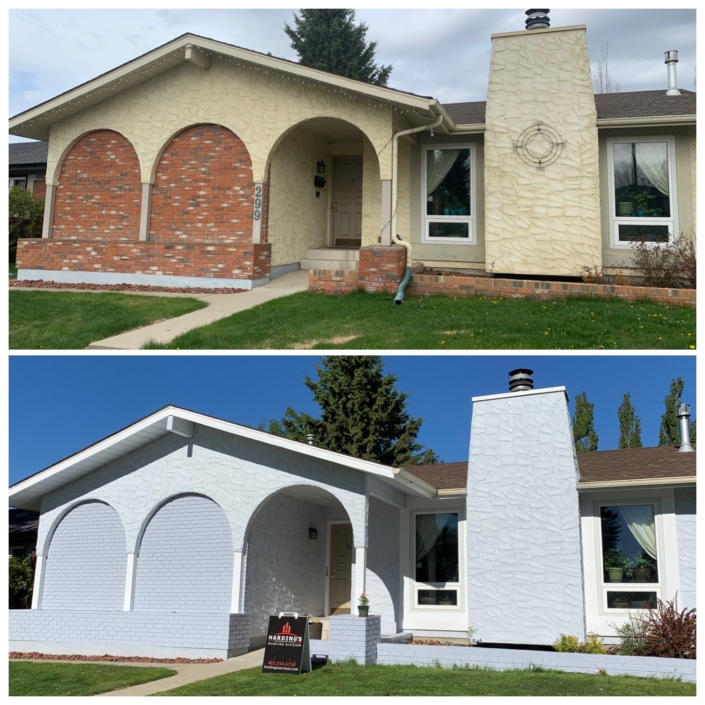 Residential exterior Painting Harding's Kelowna before and after